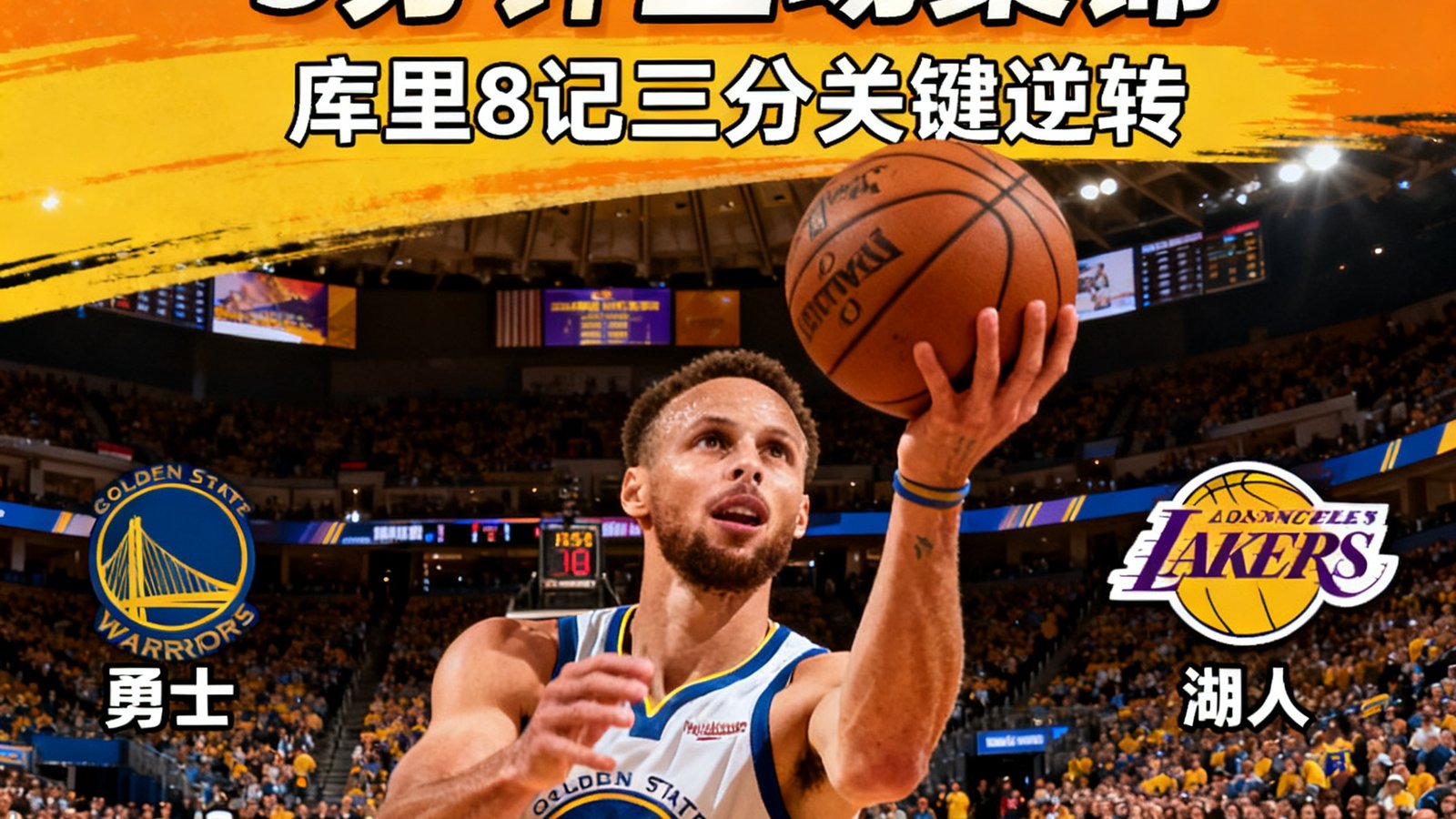 搜球吧视频集锦勇士逆转湖人，库里命中8记三分，全场集锦5分钟